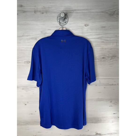 Under Armour Polo Shirt Mens Large Blue HeatGear Loose Fit Andy's Seasoning - Picture 13 of 13